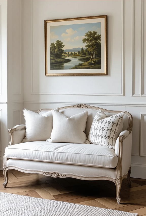 neutral linen sofa layers