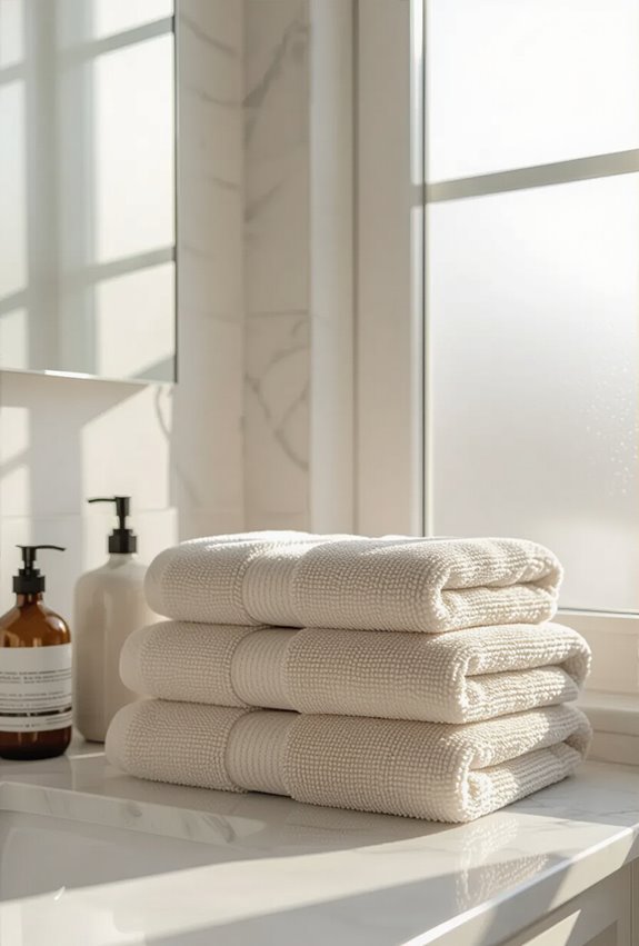 neutral organic plush towel styling