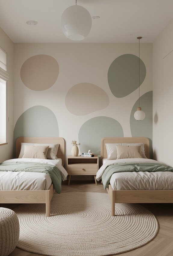 neutral playful adaptable mural designs