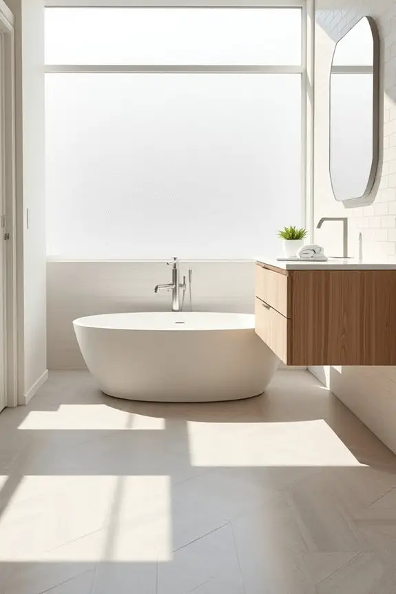 neutral serene bathroom design