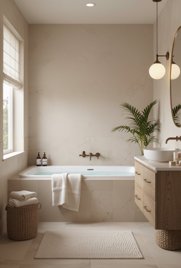 neutral textured spa inspired retreat
