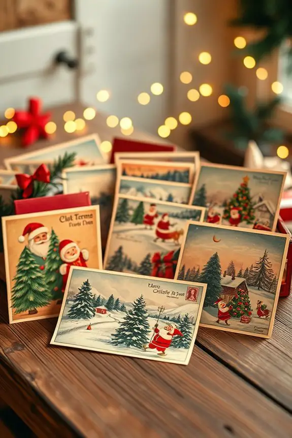 nostalgic festive postcard art