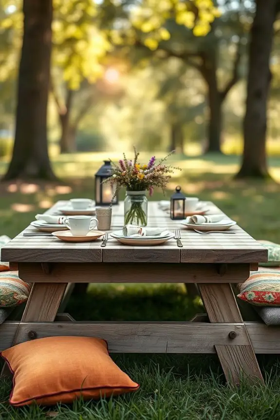 nostalgic outdoor dining setup