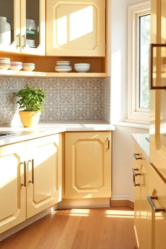 nostalgic vibrant kitchen cabinets