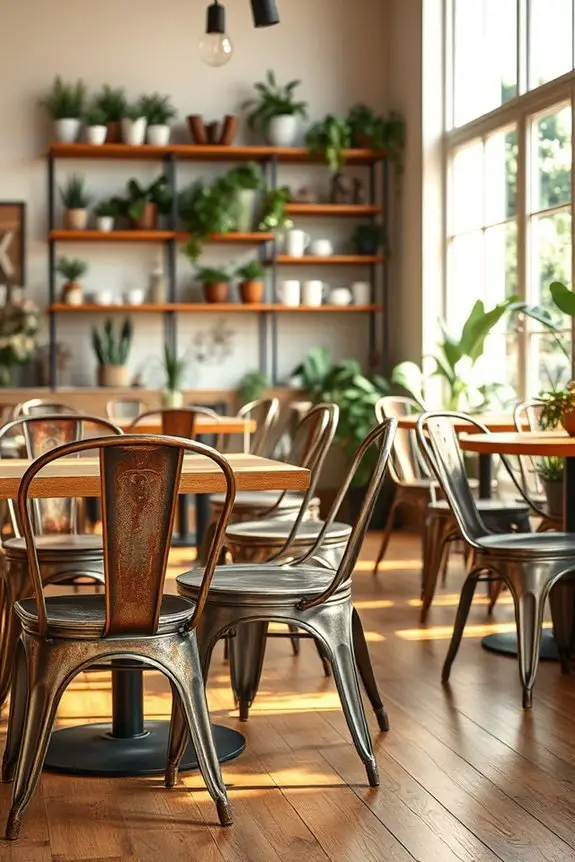 nostalgic vintage metal seating