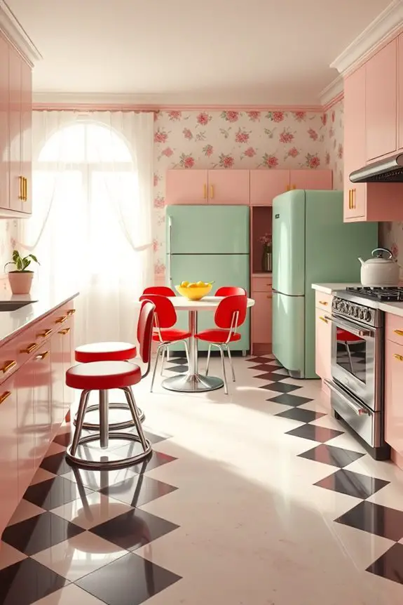 nostalgic vintage movie kitchen