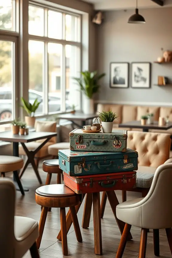 nostalgic vintage suitcase tables