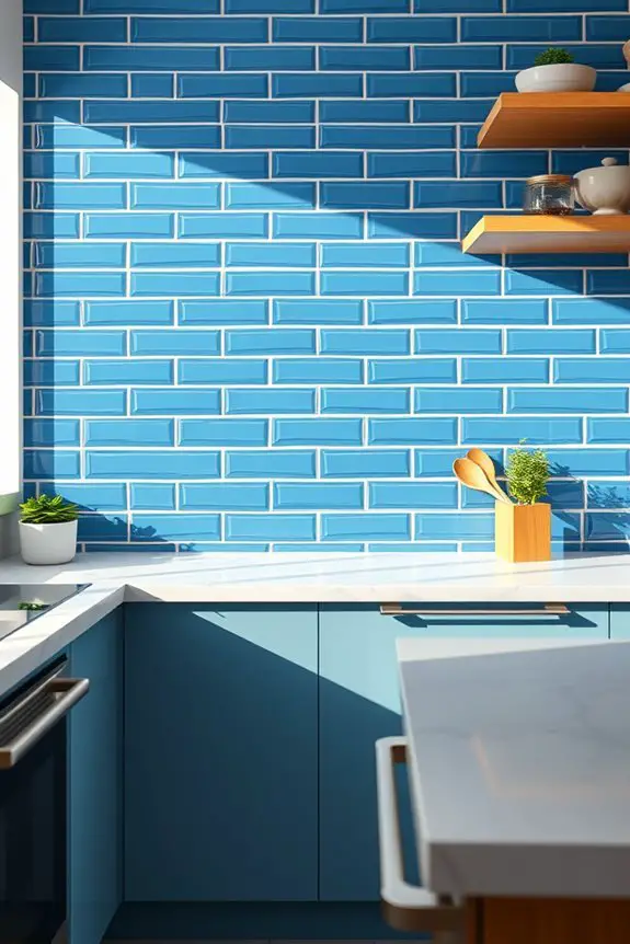 ocean blue kitchen tiles