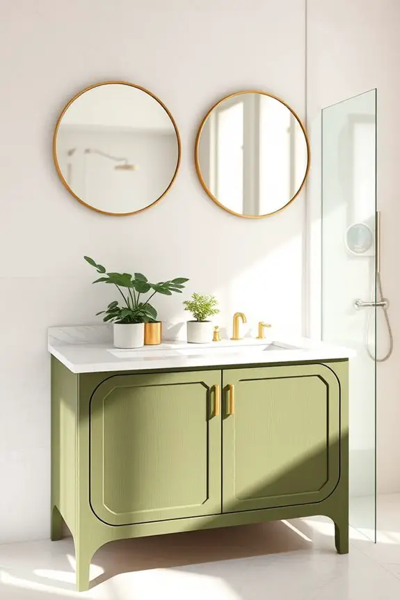 olive green bathroom elegance