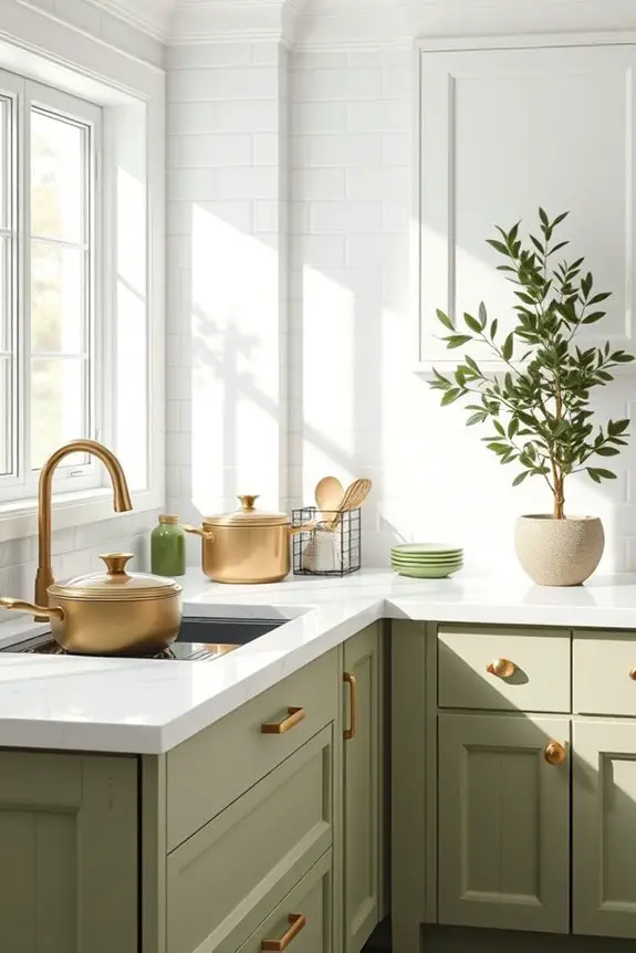 olive green kitchen accents