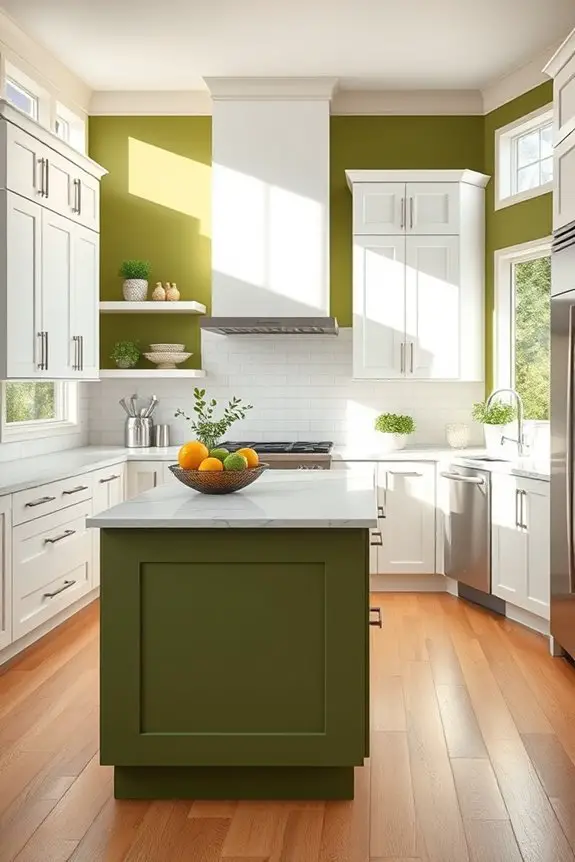 olive green kitchen warmth