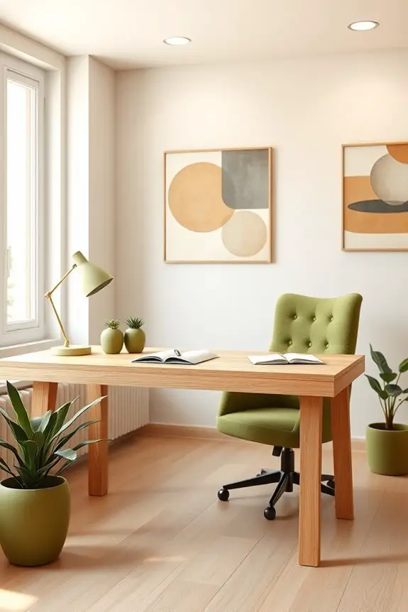 olive green office transformation