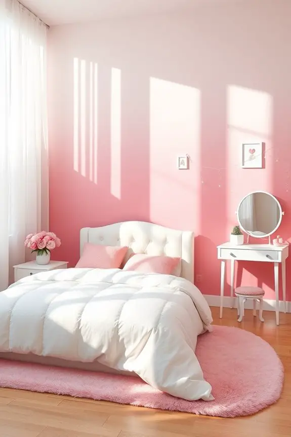 ombre pink wall design