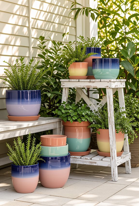 ombre pots for gardens
