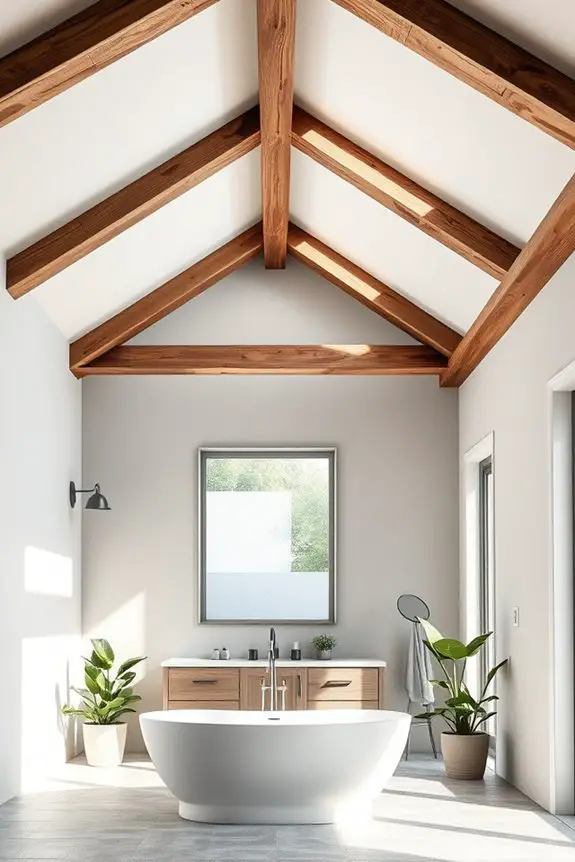 open beams for spaciousness