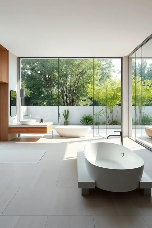 open concept glass bathrooms