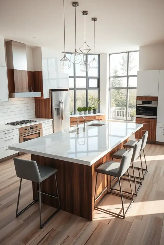open kitchen socializing space