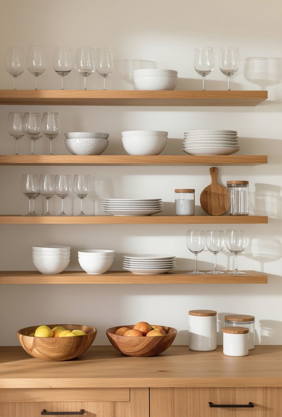 open pantry style dishware display