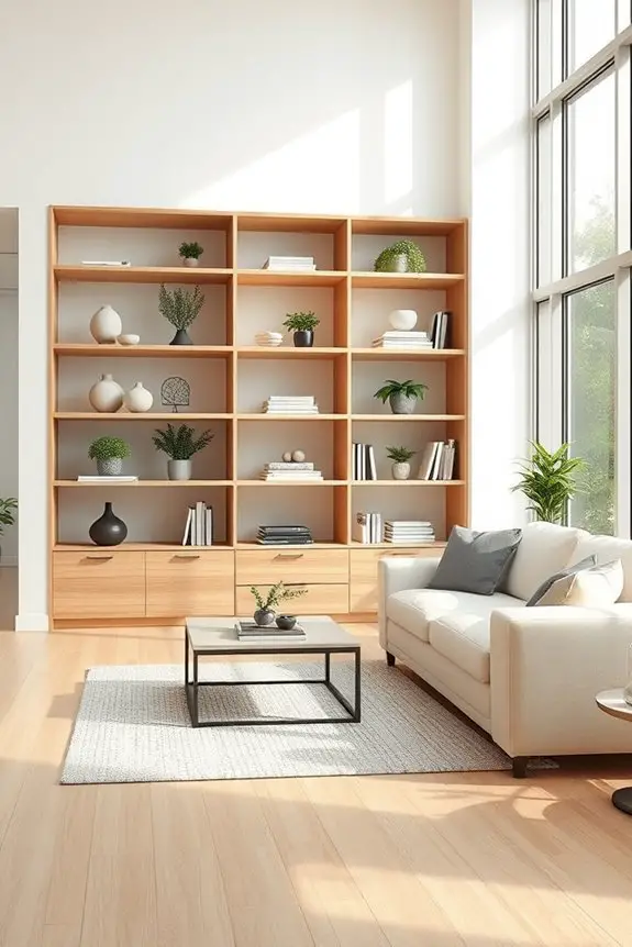 open shelves create spaciousness
