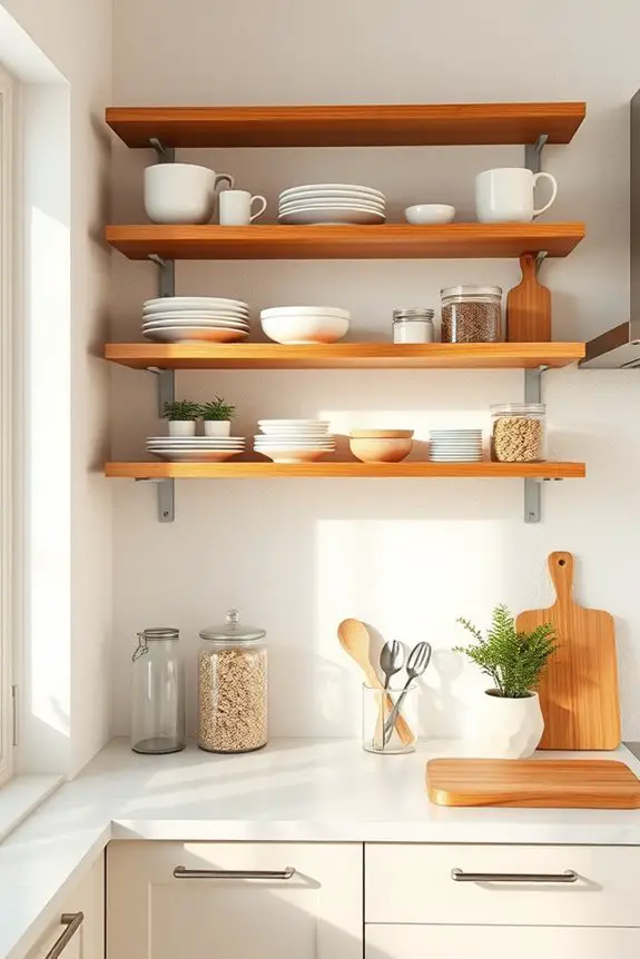 open shelving enhances organization
