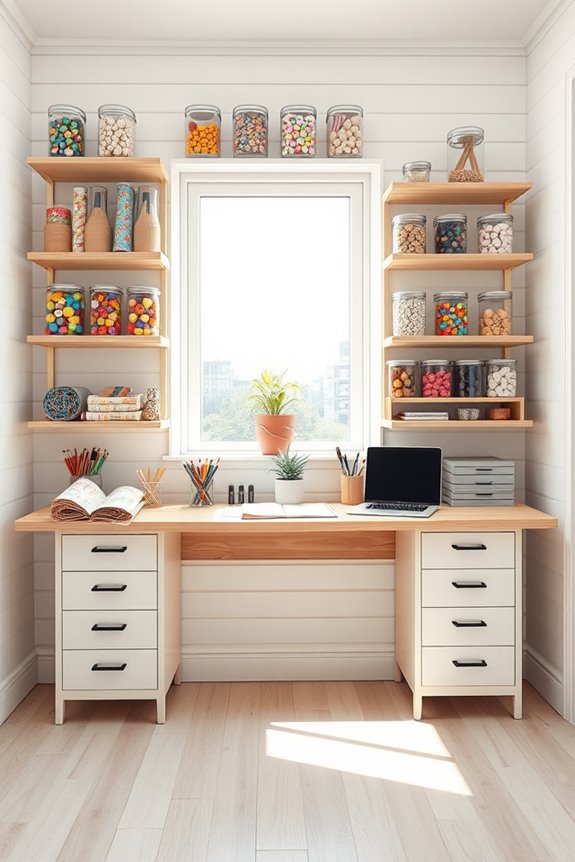open shelving enhances organization