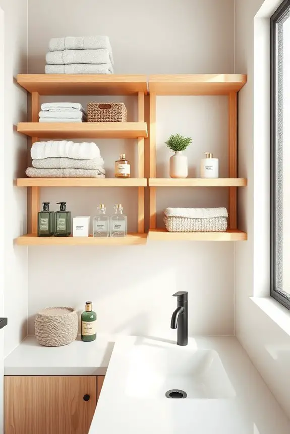 open shelving for functionality
