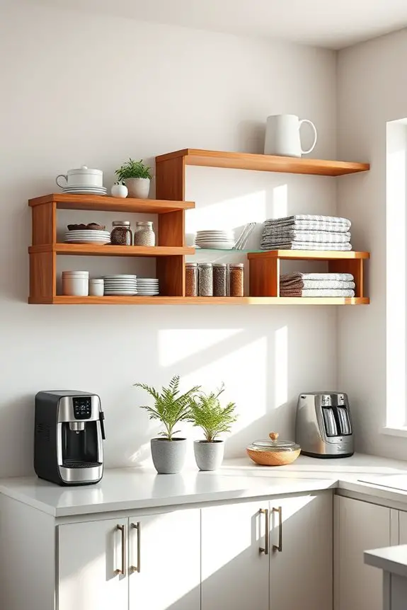 open shelving for organization