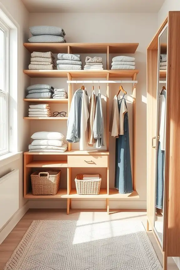 open shelving for organization
