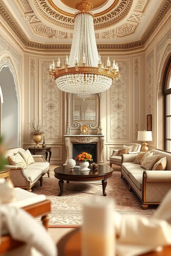 opulent chandelier enhances elegance