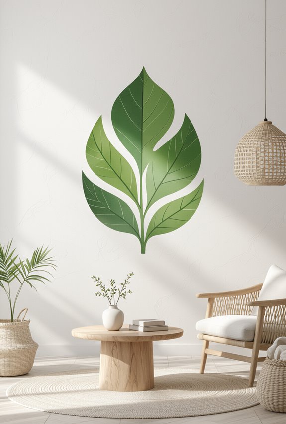 organic leaf silhouettes subtle texture