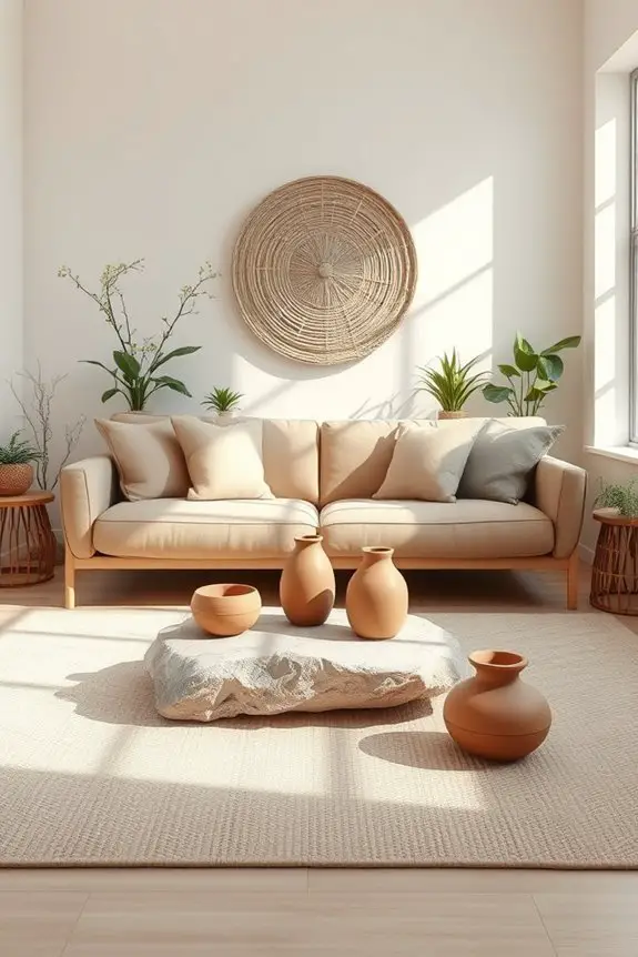 organic stone and clay decor