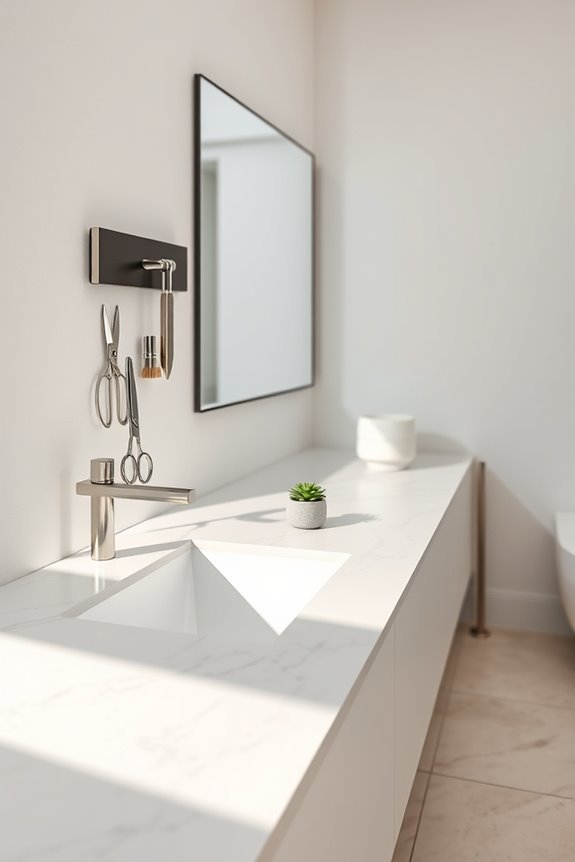organize bathroom tools magnetically