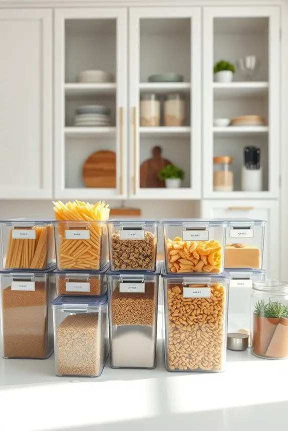 organize kitchen with bins