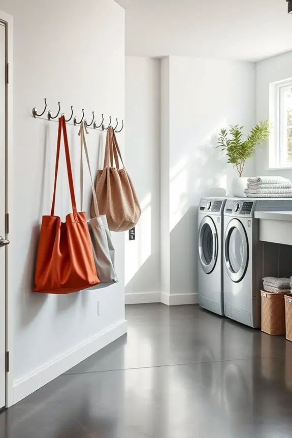 organize with hanging hooks