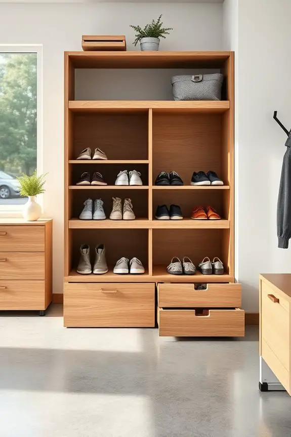 organized accessible shoe storage