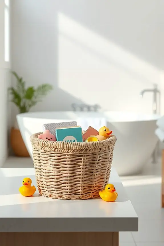 organized bath toy storage