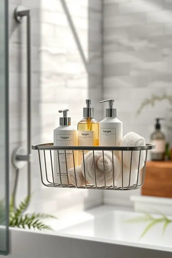 organized bathing essentials caddy
