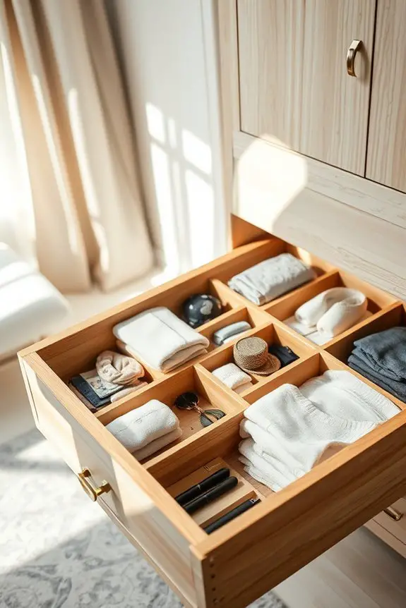 organized bedroom drawer dividers