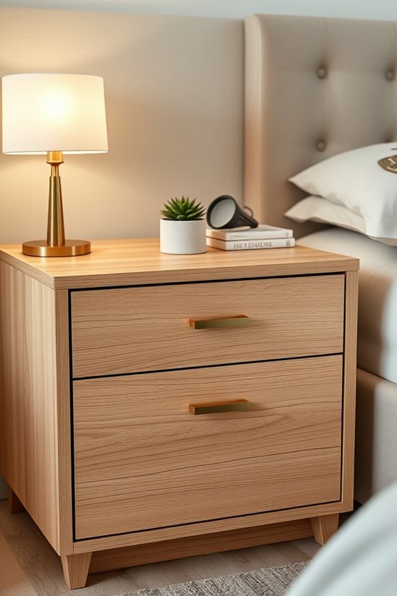 organized concealed nightstand storage