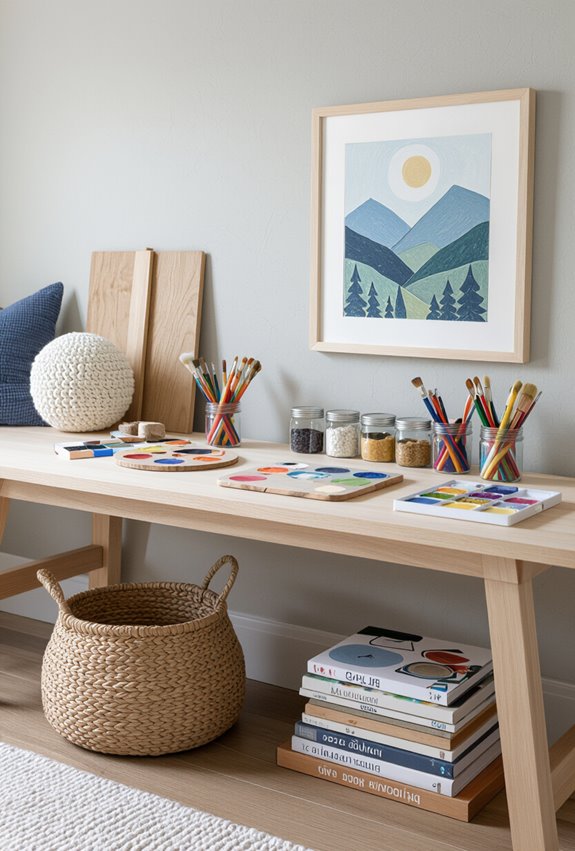 organized creative art space