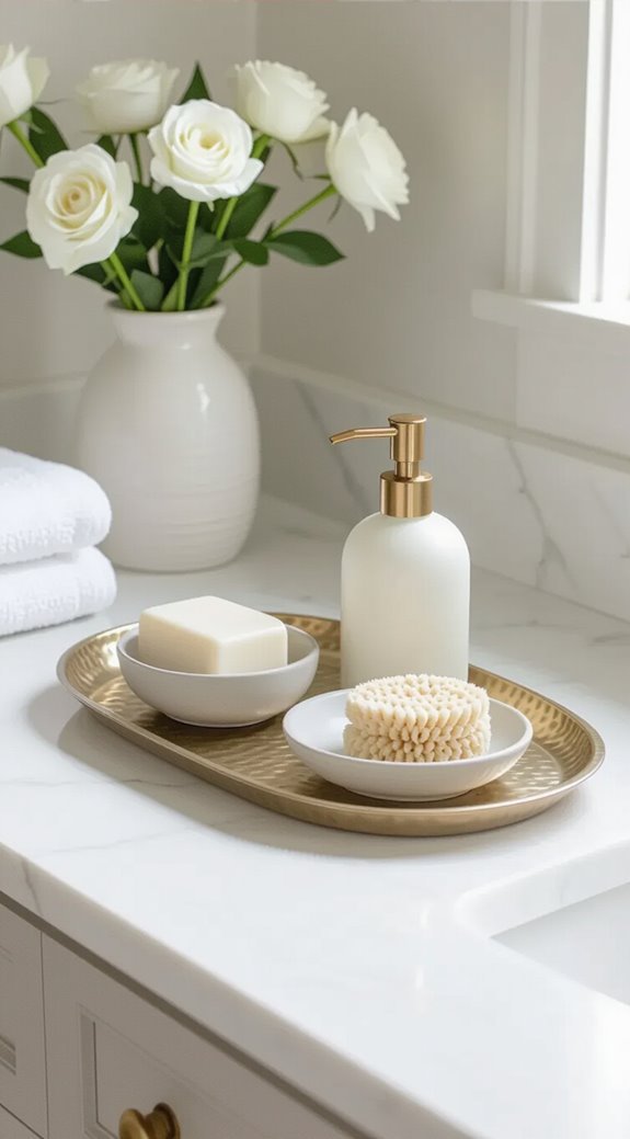 organized decorative vanity trays