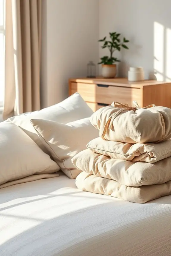 organized dust free blanket storage