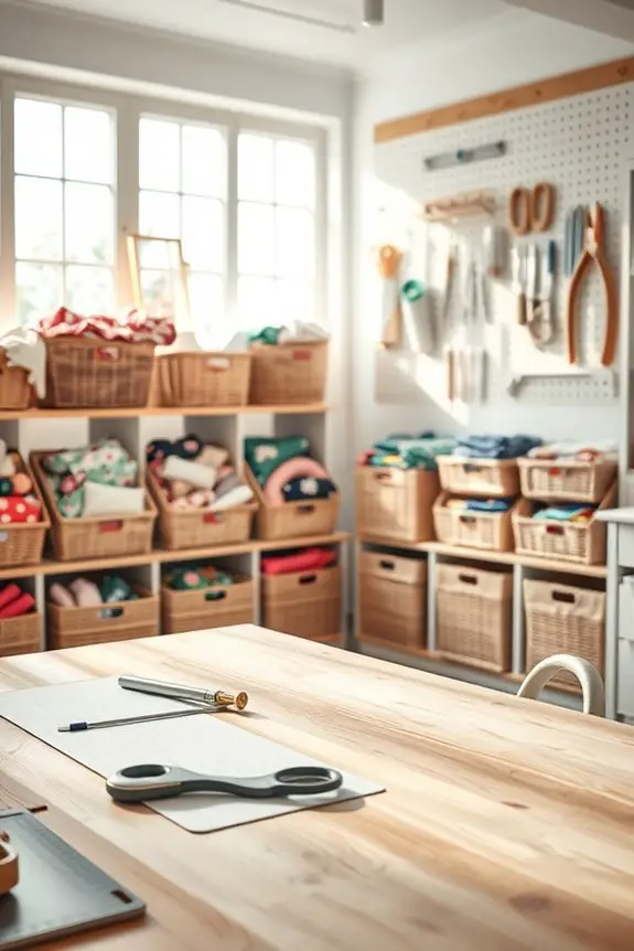 organized fabric scrap storage