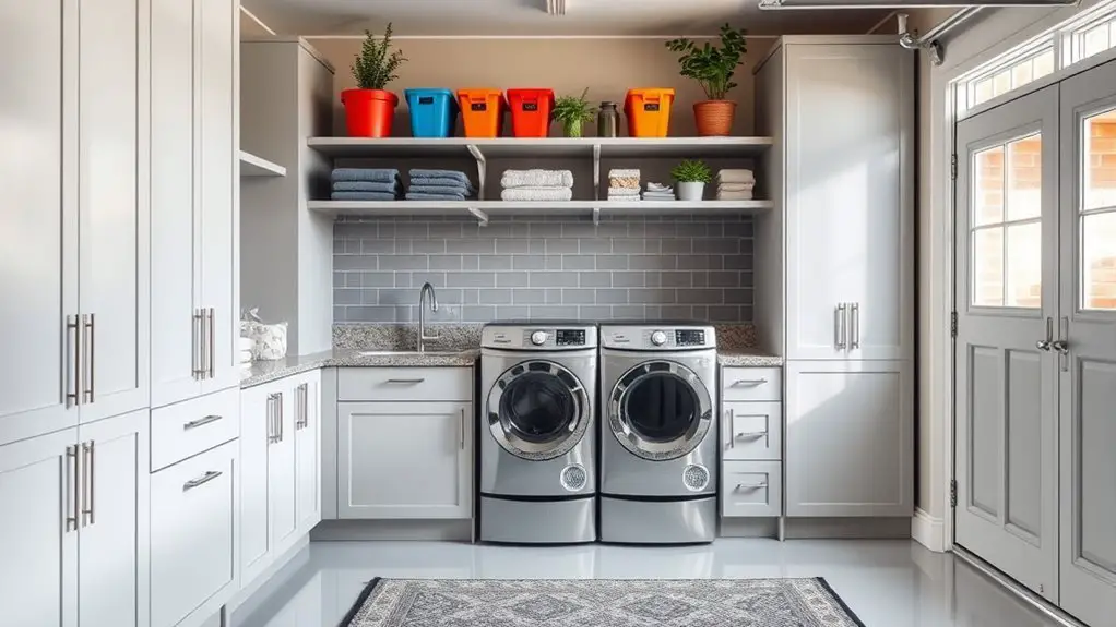 organized garage laundry solutions