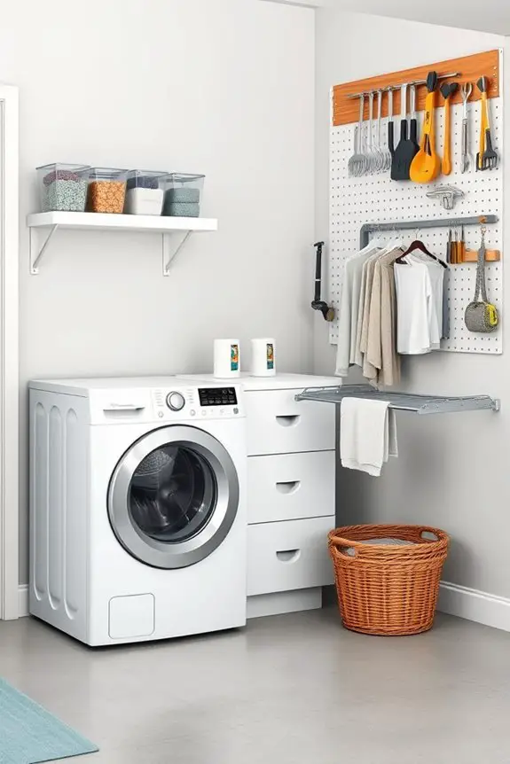 organized garage laundry zones