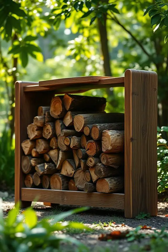 organized green wood storage