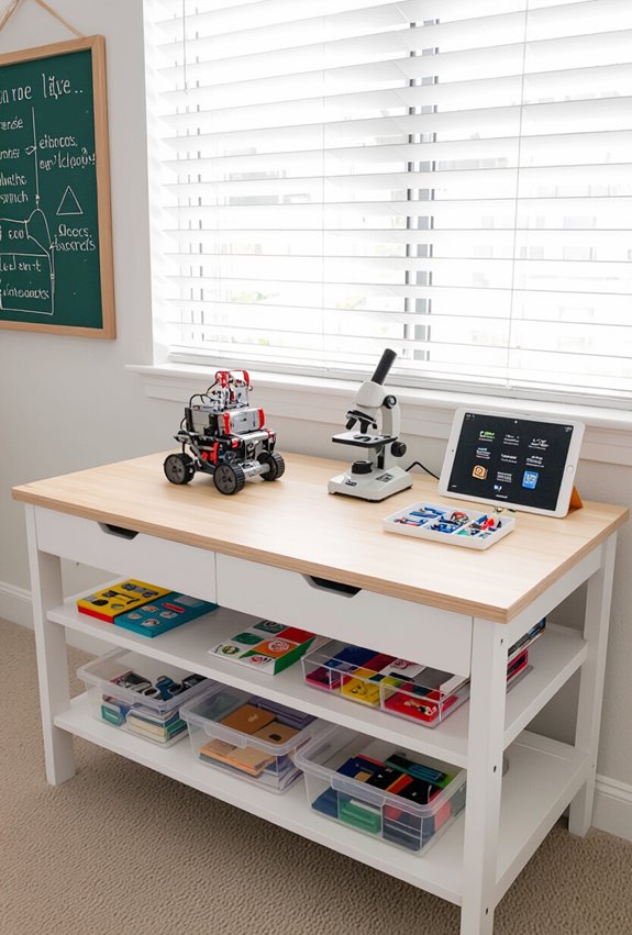 organized hands on stem workspace