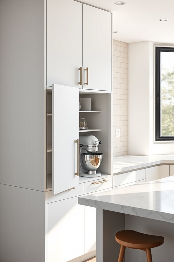 organized kitchen appliance storage