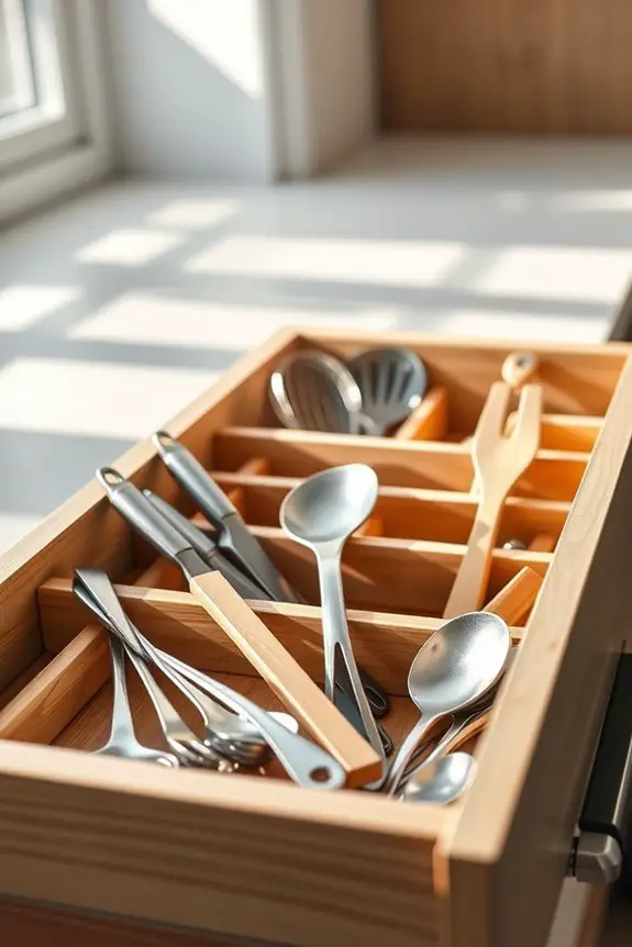 organized kitchen utensil storage