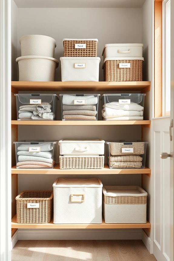 organized labeled storage containers